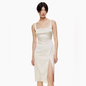 Cute satin 90’s babaton dress ivory aritzia
